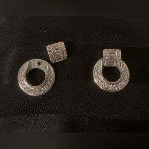 2 for 1 Elegant Silver Crystal Earrings